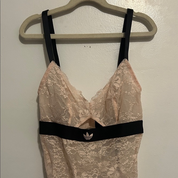 NWT Adidas Women's Lace Chemise - Cream and Black- size small - Picture 2 of 6